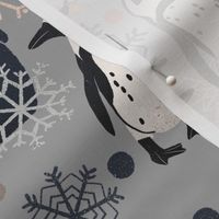 Penguin Pattern - Gray