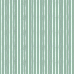Vertical hand drawn stripe in green and palest blue