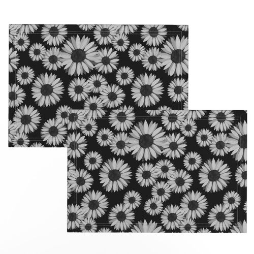 Sunflowers Pattern - Black and White2