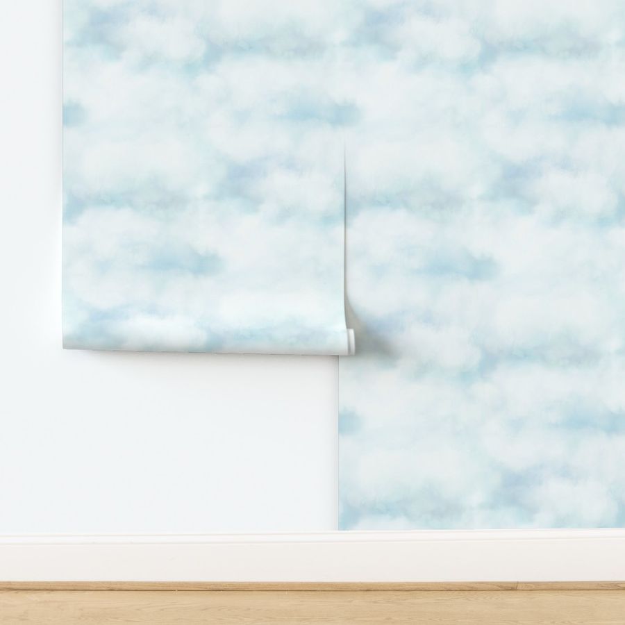 Clouds In A Seamless Blue Sky - Fabric