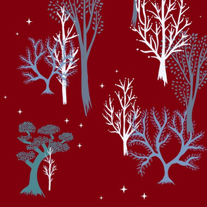 Starry Woods Christmas Red