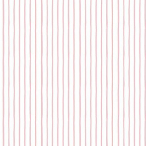 Stripe wallpaper, vertical stripes in  soft white and pink, neutral farmhouse