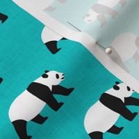 (small scale) giant pandas - teal - LAD20