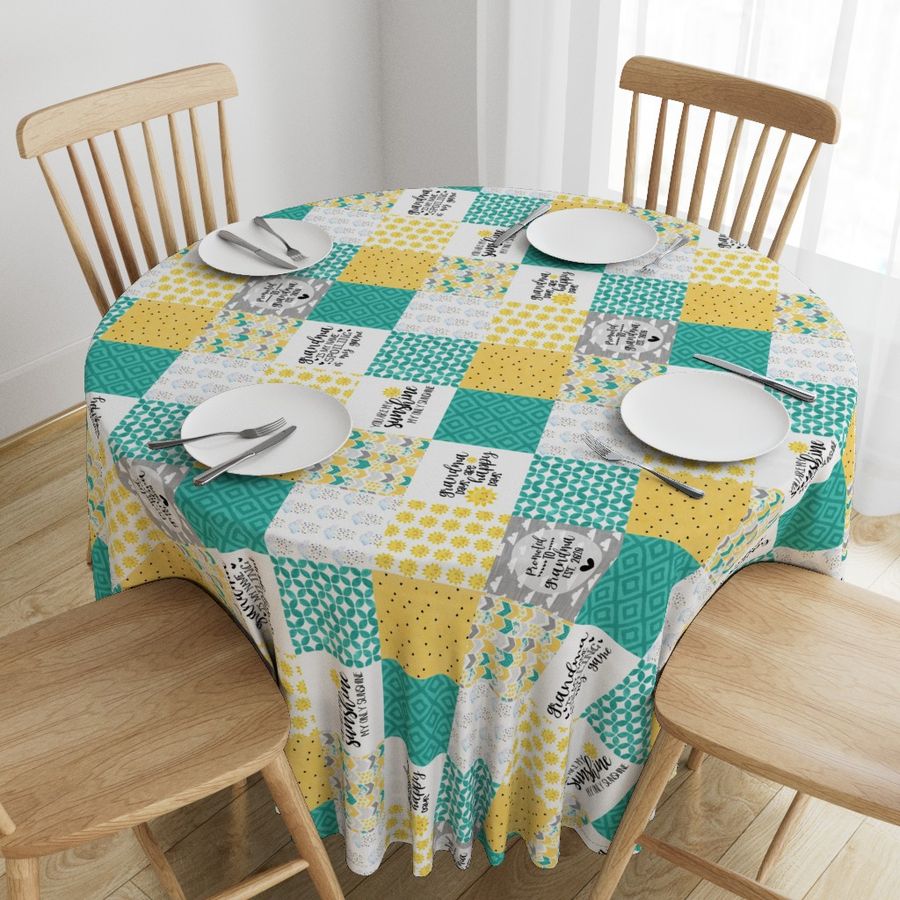 Grandma//You are my sunshine - Wholecloth Cheater Quilt - Rotated