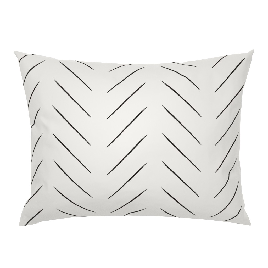 skinny tribal chevron - black on bone - medium