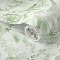 Loose watercolor floral green