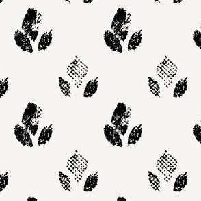 Block Printed Petals Vol. 7 Black & White for Home Decor, Fabric, & Pillows