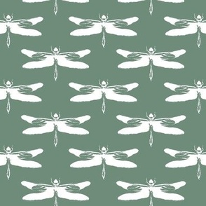 Dragonflies in Hunter Green for Kids Rooms, Wallpaper, & Fabric