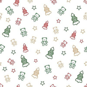 Christmas teddy bear repeat pattern 