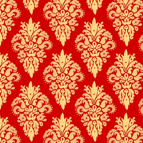 Elegant Red and Gold Damask