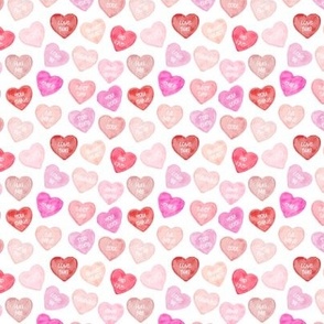 3" Valentine Candy Hearts // Reds and Pinks (1)