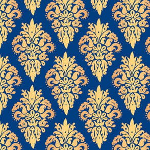 Elegant Blue and Gold Damask-ch