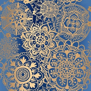 Blue and Gold Mandala Pattern