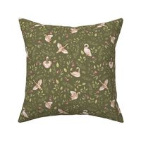 floral swan olive SMALL