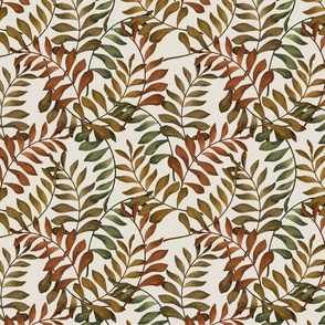 Fall fern leaves pattern small