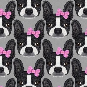 BOSTON TERRIER GIRL GREY 24