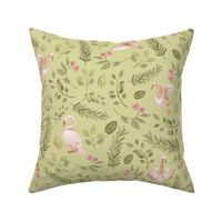 floral swan pale green