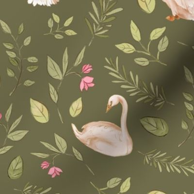 floral swan olive