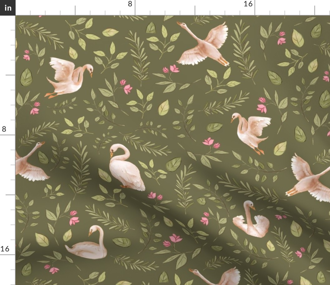 floral swan olive