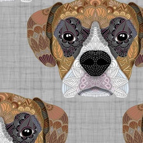 COLORED BOXER HEAD PATTERN LARGE 
