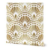 Gold and White Art Deco Pattern xxl