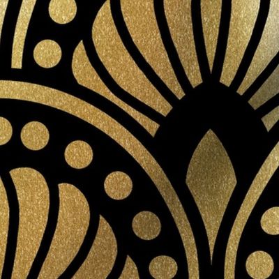 Gold and Black Art Deco Pattern XL