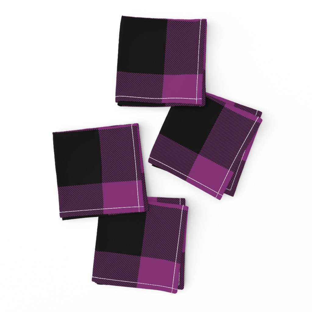3" buffalo check - 1990s purple and black
