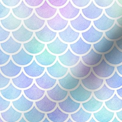 "Marbled Unicorn" Watercolor Mermaid Scales in White