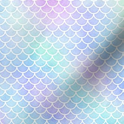 Small "Marbled Unicorn" Watercolor Mermaid Scales in White