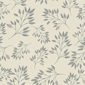 Scattered Branches on Bisque Background