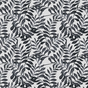 Dark grey fern pattern small