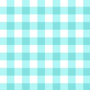 Cyan  Gingham Plaid - small scale check - 1"
