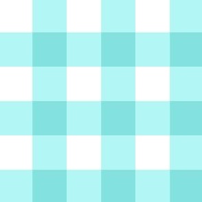 Turquoise Cyan  Gingham Plaid - 2" check 