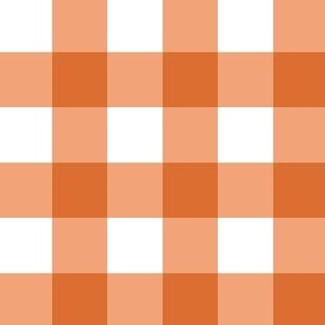 Burnt umber orange 2 inch gingham pattern