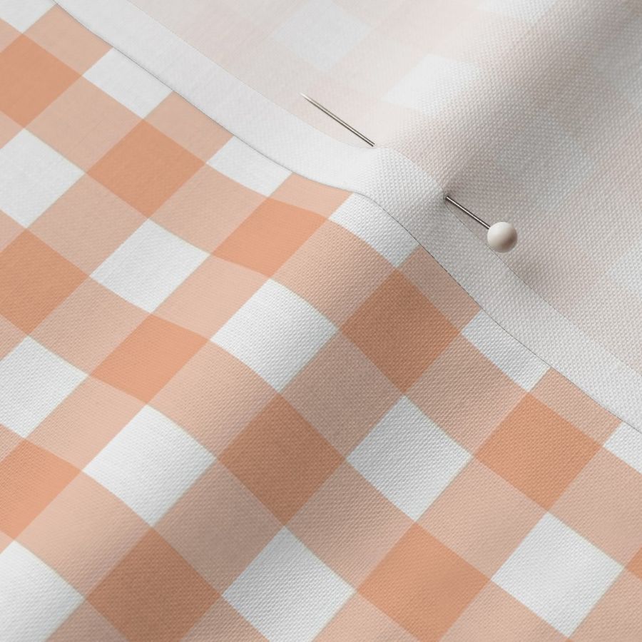 Pastel orange peach 1 inch gingham