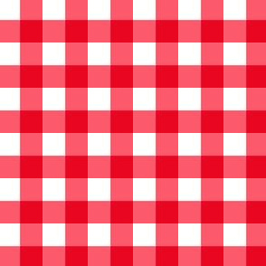 Vermilion cherry red buffalo check - 1 inch gingham check pattern 