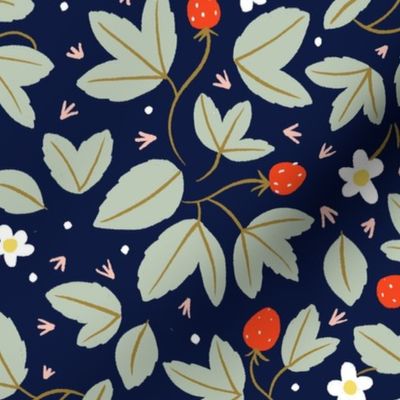 strawberries on navy large