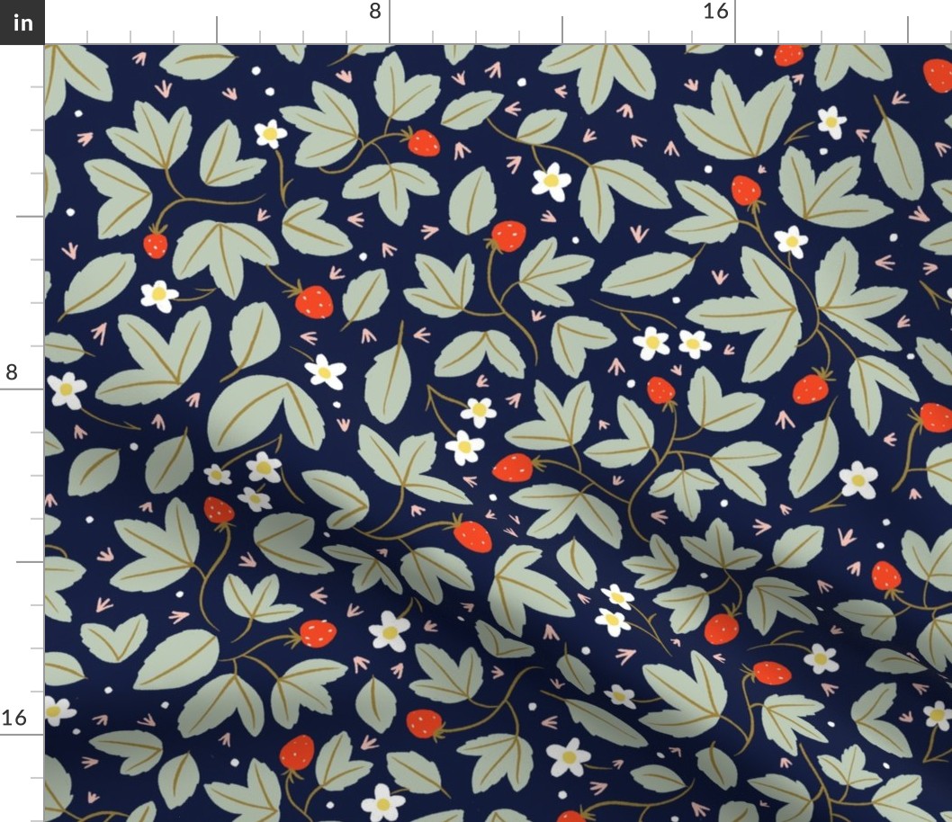 strawberries on navy large