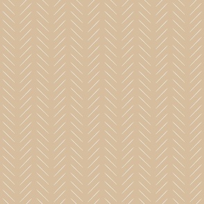 skinny tribal chevron - white on beige - mini