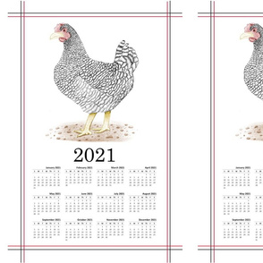 chicken drawing tea towel half size