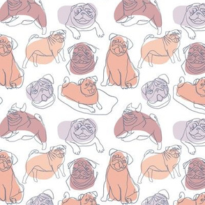 Small scale - continuous contour pugs- white