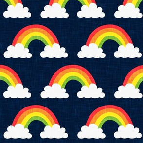 rainbows -  rainbows and clouds - navy - LAD20