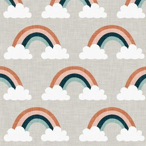 rainbows -  rainbows and clouds - neutrals on beige - LAD20