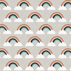 (small scale) rainbows -  rainbows and clouds - neutrals on beige - LAD20