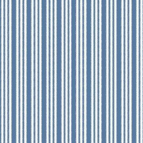 Edwardian Maid's Ticking Stripe in Chambray Blue + Eggshell
