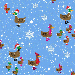 Winter Ducks Snowy Day (Large)