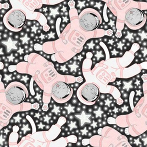 Milky Way Purradise - pale coral pink and white on black