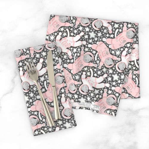 Milky Way Purradise - pale coral pink and white on grey 