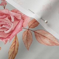 Roses and cotton compositions (on grey)