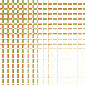 60s mod squares orange and green on white